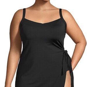 Lands' End Chlorine Resistant Sweetheart Swim Dress SIZE 18W Black